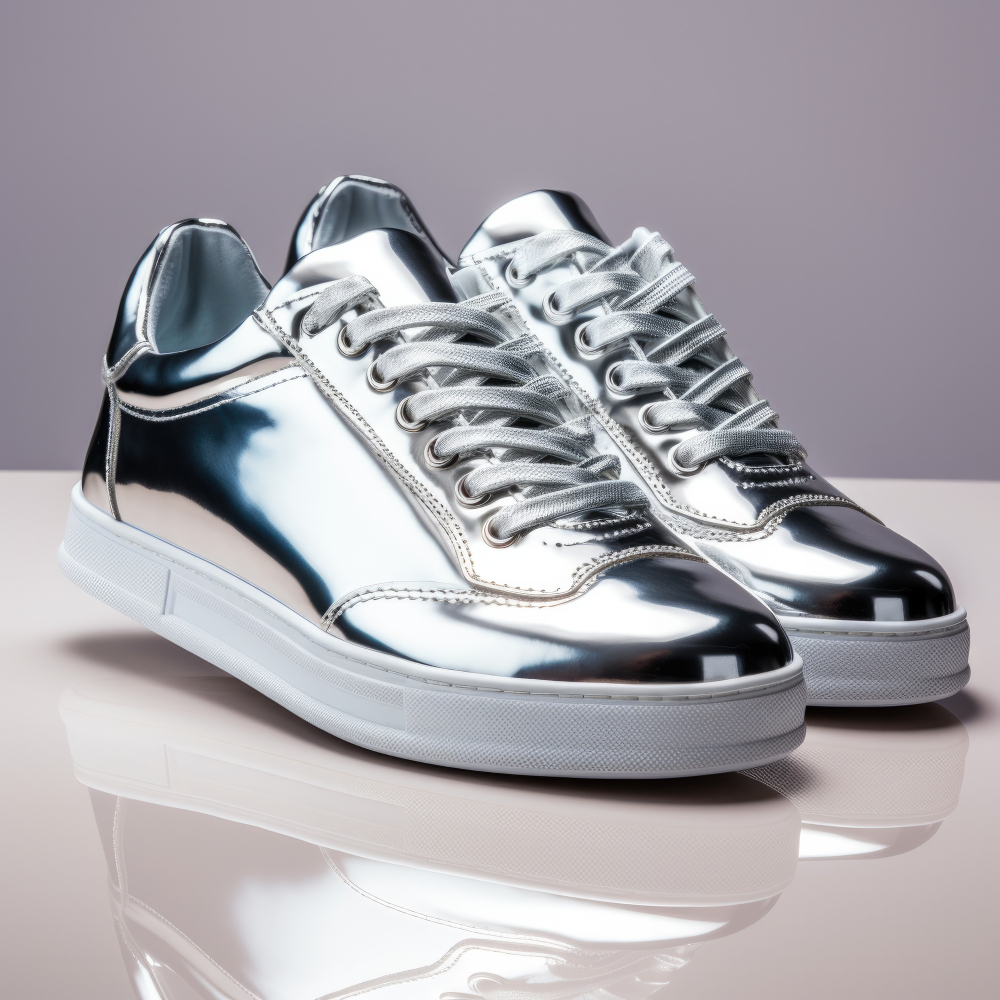 Chaussures métalliques pour homme – Vue rapprochée